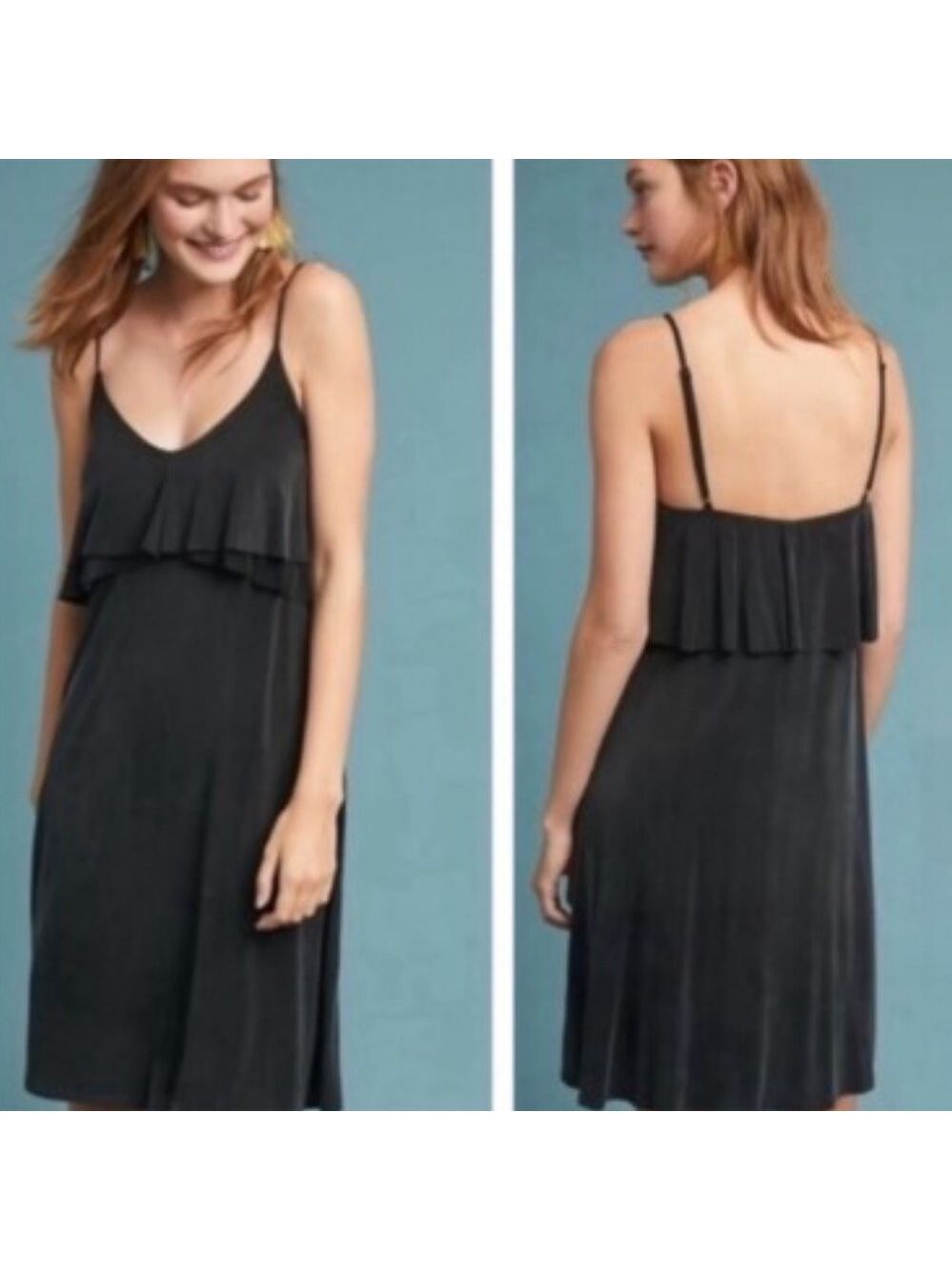 eri + ali Anthropologie Elegant Black Mini Dress